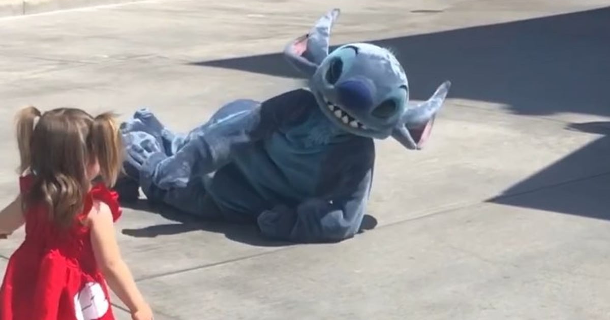 Stitch Falls Down to Make Girl Feel Better at Disneyland POPSUGAR Family