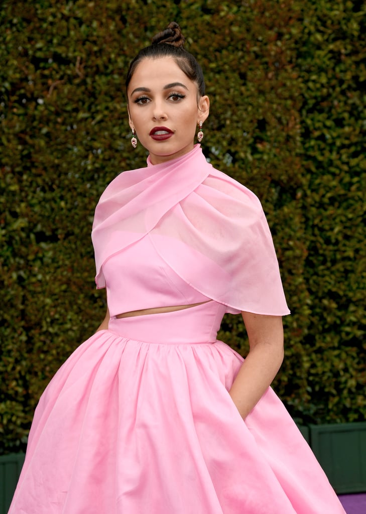 Naomi Scott's Pink Brandon Maxwell Dress at Aladdin Premiere