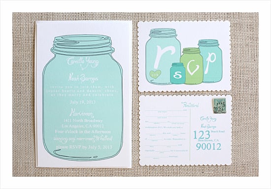 Mason Jar Wedding Invitation