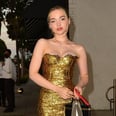 Dove Cameron Could Reign Atop Mount Olympus in This Golden Bustier Skirt Set