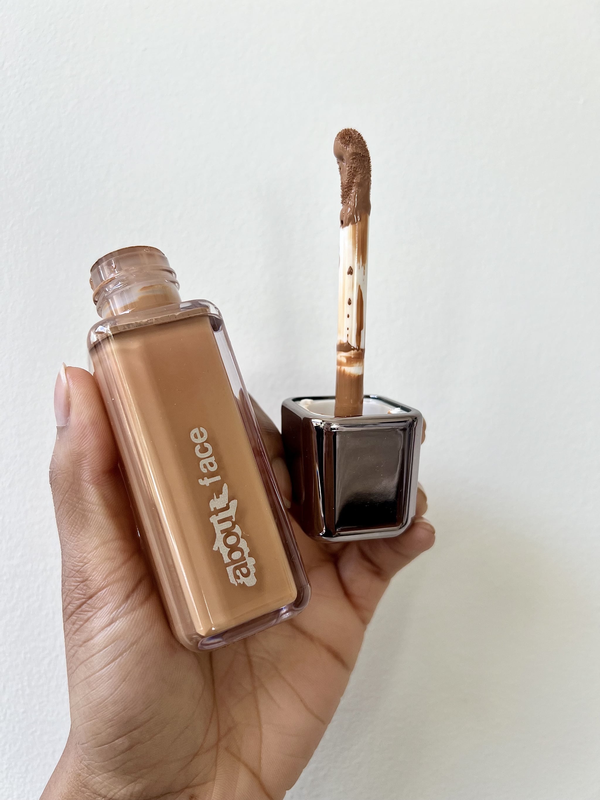 About Face's The Performer Skin-Focussed Foundation with the doe foot applicator.