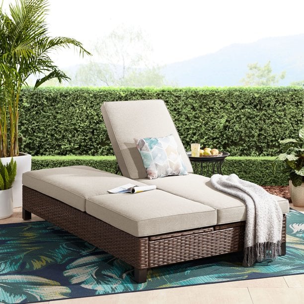 For Sunbathing: Mainstays Outdoor Double Chaise Lounger