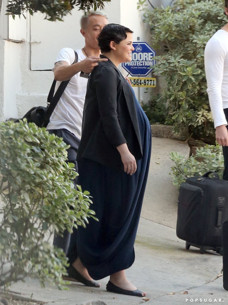 Ginnifer showed off her baby bump before heading into the wedding.