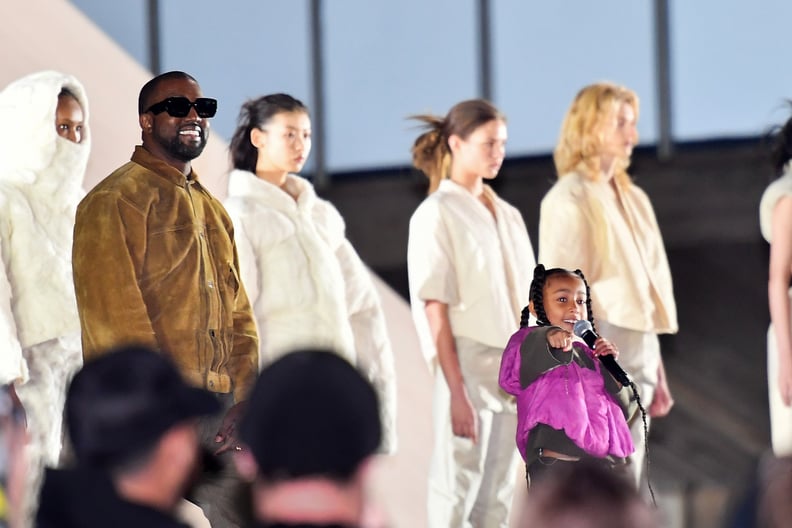 North West Rapping During the Yeezy Show at Paris Fashion Week