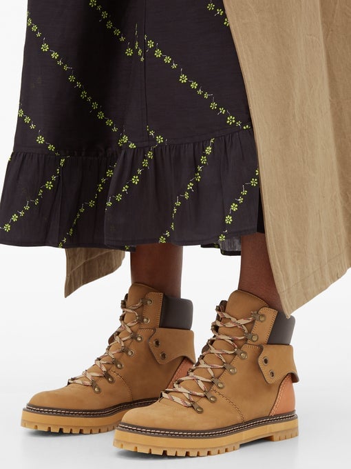 See By Chloé Foldover Suede Hiking Boots