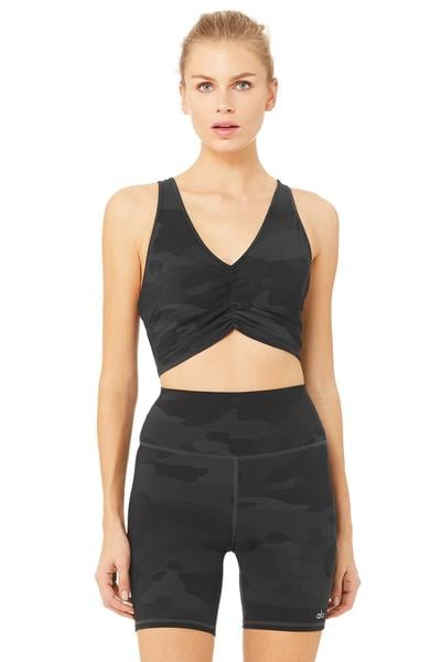 Alo Yoga Vapor Wild Thing Bra in Black Camouflage