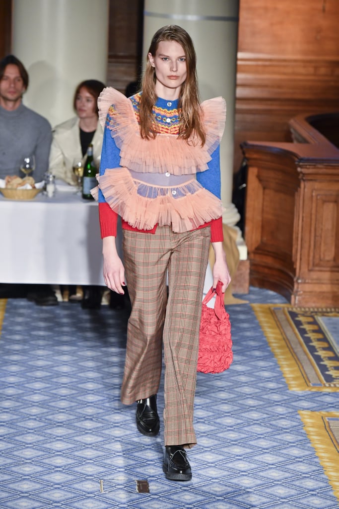 An Argyle Sweater and Tulle Top From the Molly Goddard Fall 2020 Runway at London Fashion Week