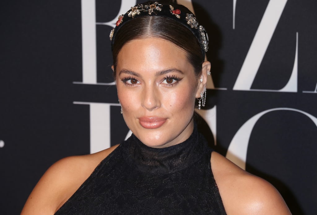 Ashley Graham Pregnant in Black Feather Dress By 16Arlington