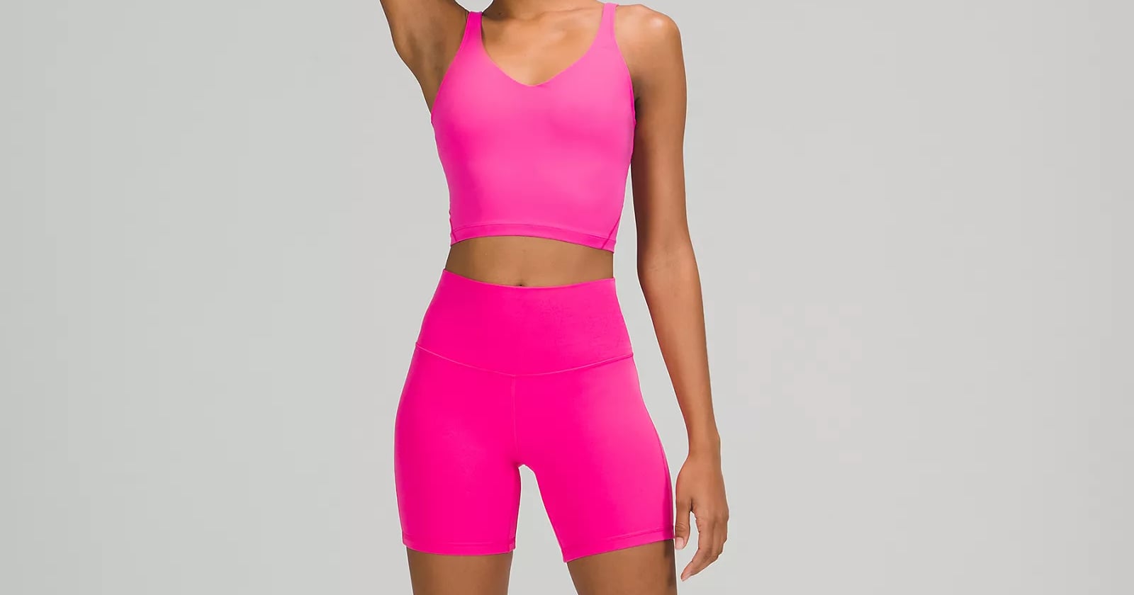PEASKJP Workout Outfits for Women Seamless Tank Top Sport Bra High Waist  Biker Shorts GYM Yoga Exercise Outfits, Hot Pink M 