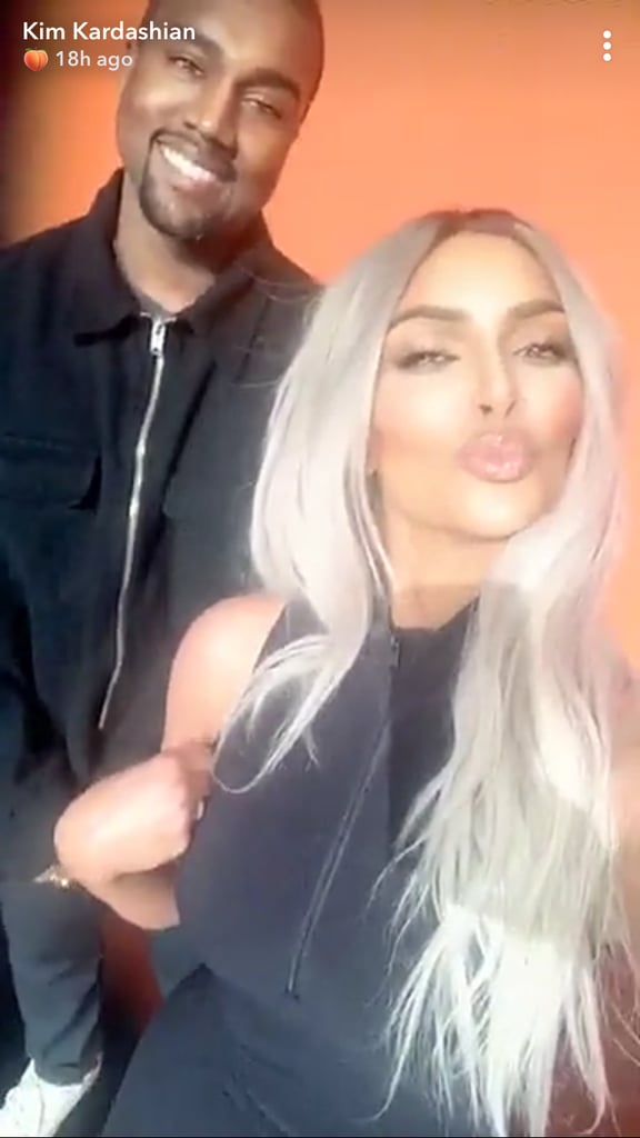 Kim Kardashian and Kanye West on Family Feud Snapchat Photos