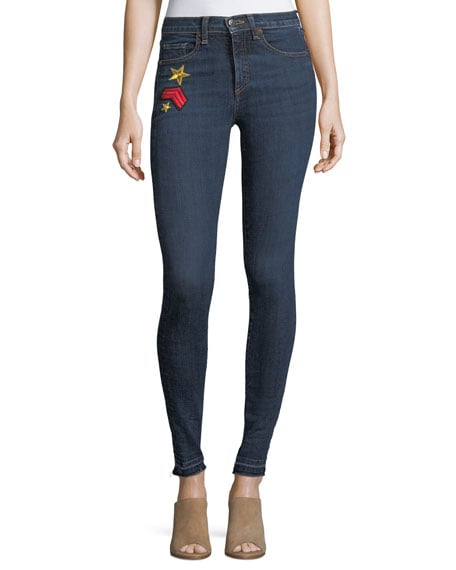 Kate Mid-Rise Skinny Jeans w/ Patches by Veronica Beard
