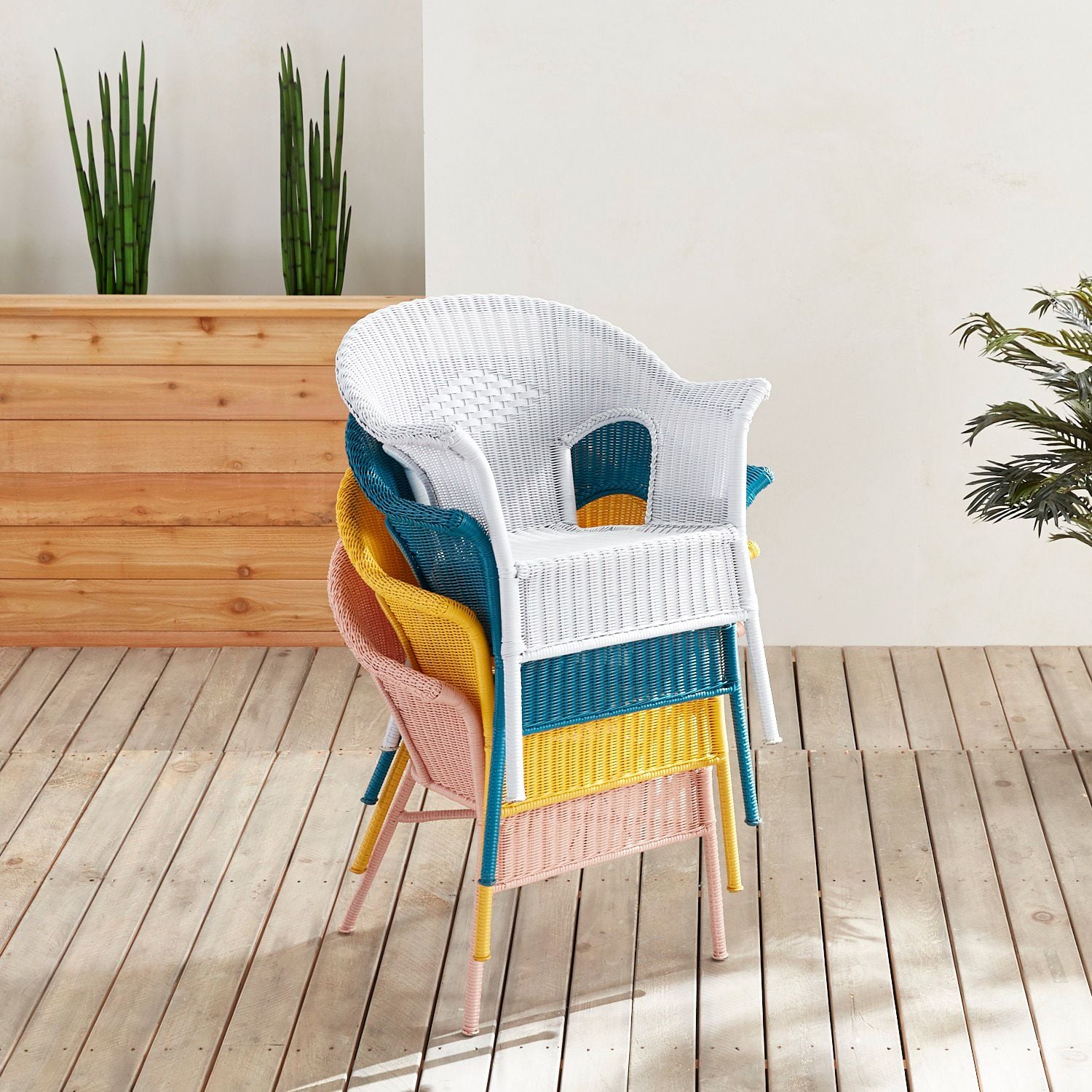 Casbah mocha clearance stacking chair