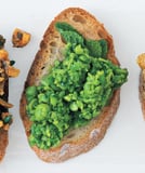 Smashed Peas With Mint Bruschetta