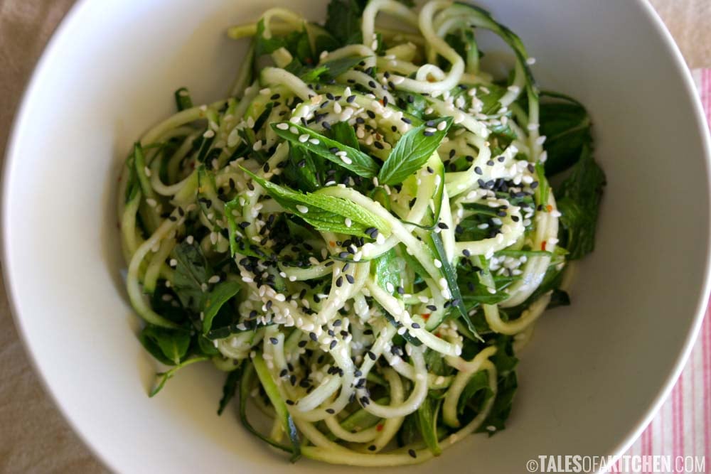 Cucumber Mint Noodles With Ginger Dressing