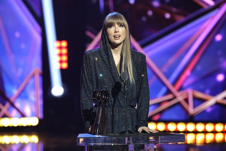 LOS ANGELES, CALIFORNIA - MARCH 27: (FOR EDITORIAL USE ONLY) Honoree Taylor Swift accepts the iHeartRadio Innovator Award onstage during the 2023 iHeartRadio Music Awards at Dolby Theatre in Los Angeles, California on March 27, 2023. Broadcasted live on F
