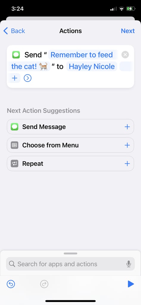 Type Out the Text You'd Like to Send and the Person You're Sending It To