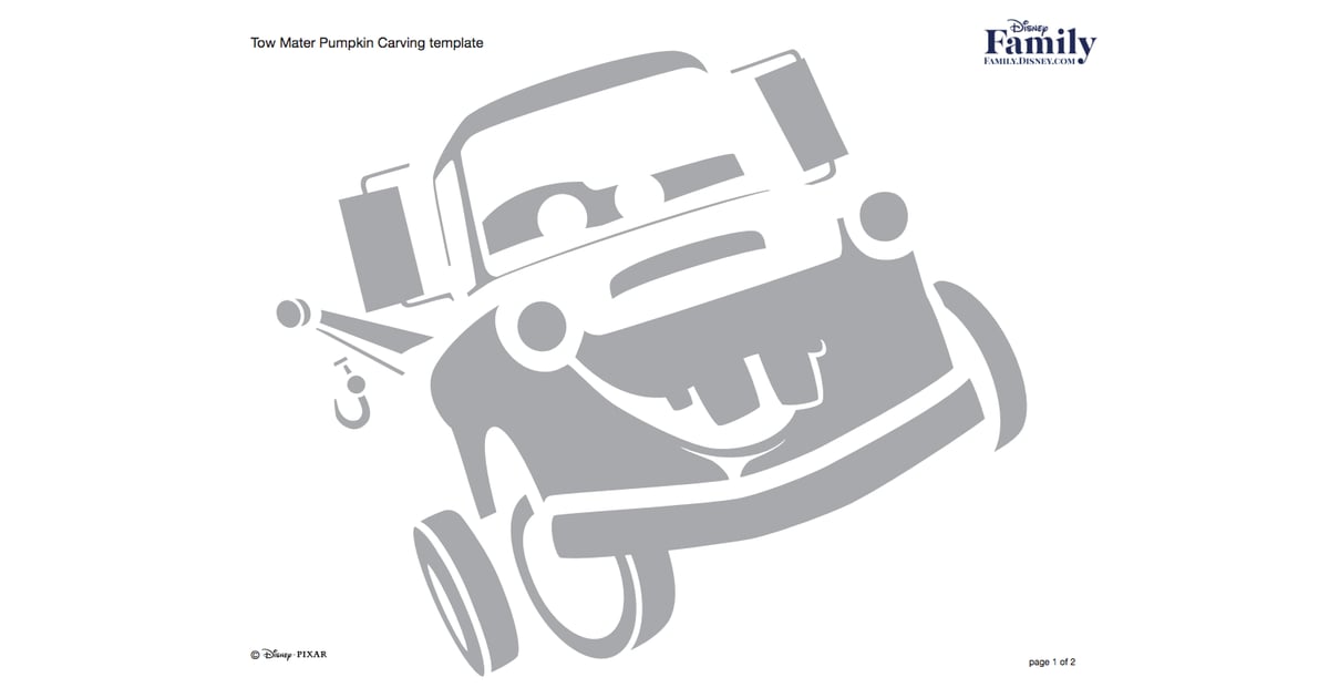 Tow Mater | Free Disney Pumpkin Stencils | POPSUGAR Smart Living UK ...