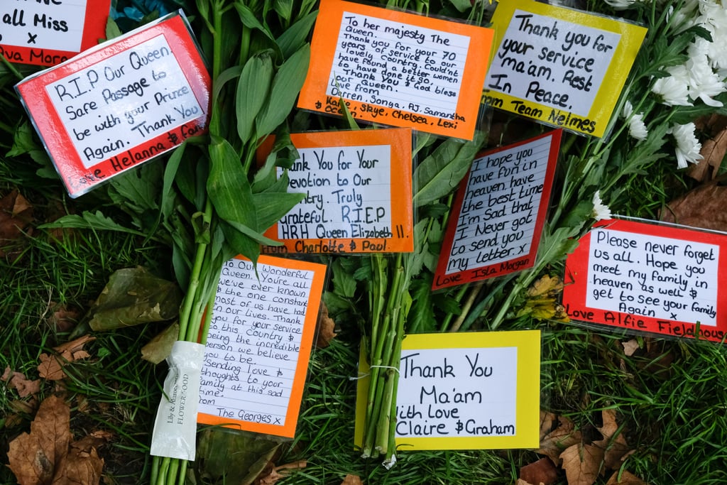 Kind messages left for the royal family, honouring the Queen.