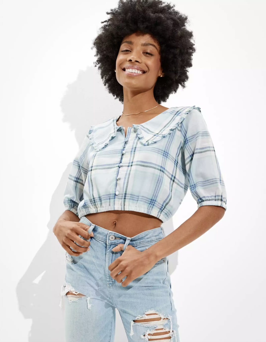 AE Peter Pan Button-Up Blouse 