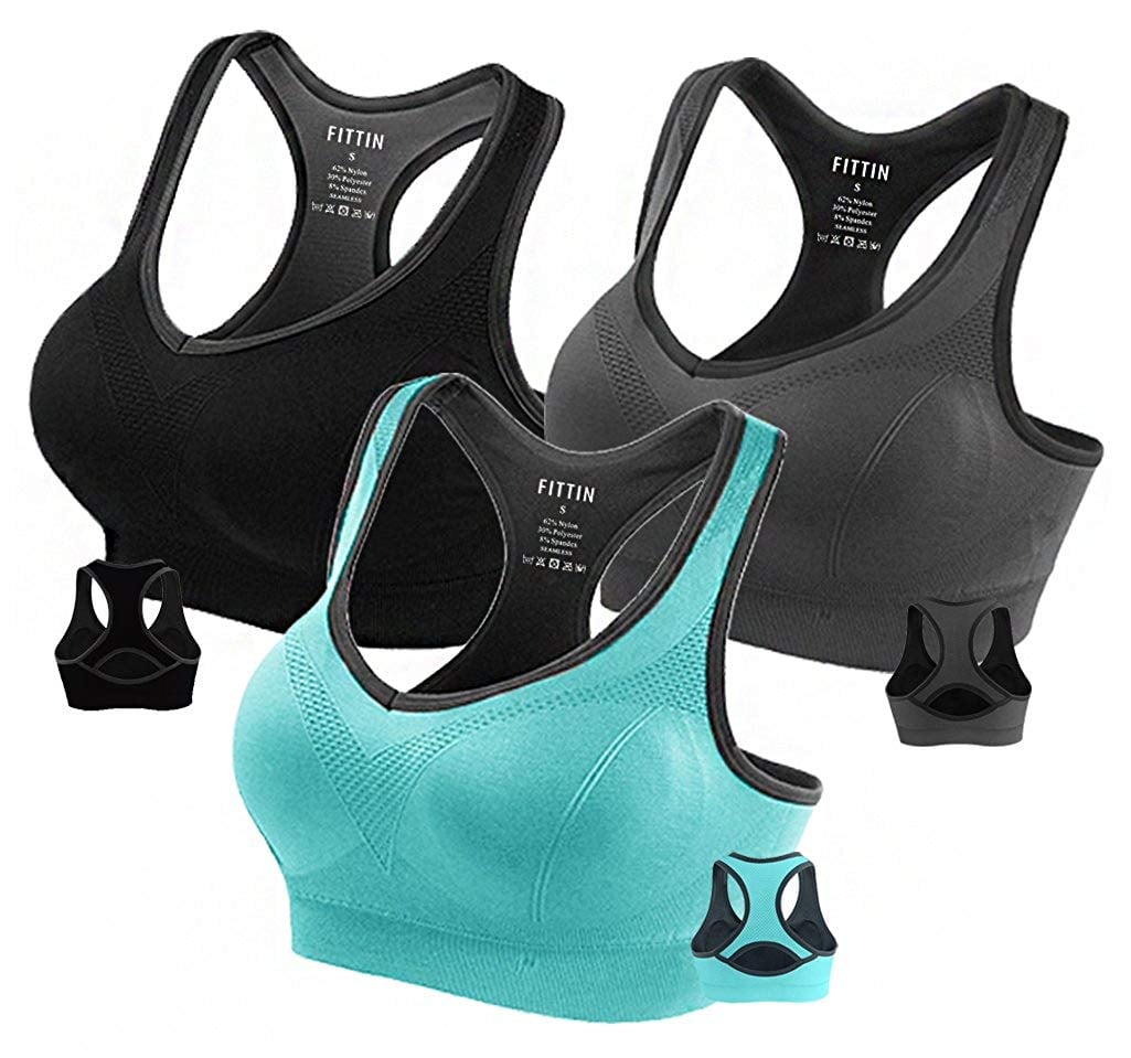 ALAXENDER High Impact Sports Bras for Women Underwire High Support  Racerback No Bounce Workout Fitness Gym Free Size (28 Till 34) Blue :  : Fashion