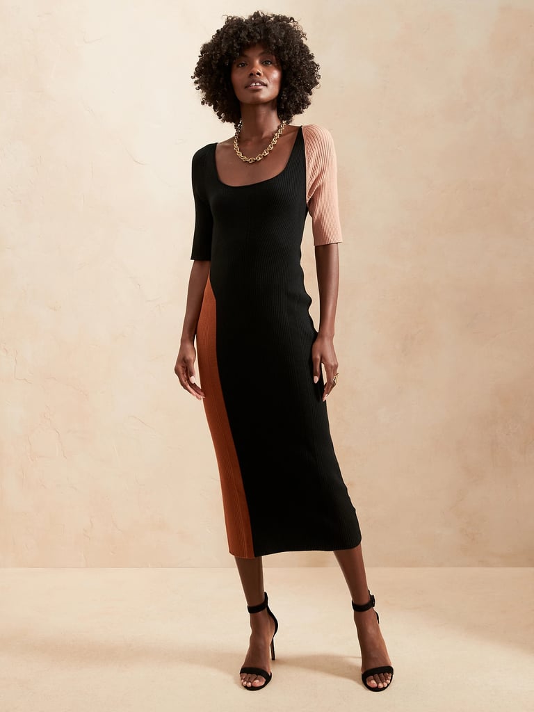 A Luxe-Looking Pick: BR x Harbison Scoop-Neck Sweater Dress