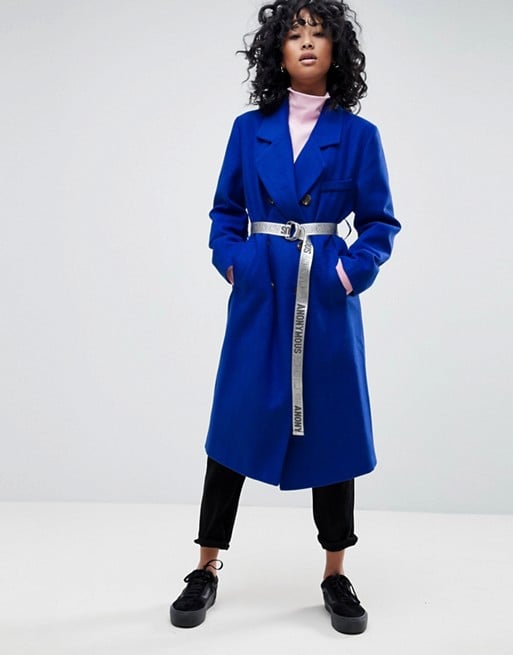 ASOS Oversized Coat With Contrast Belt