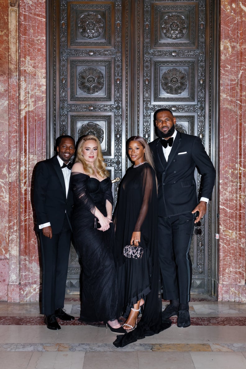 Rich Paul, Adele, Savannah James, and LeBron James at the New York Public Library
