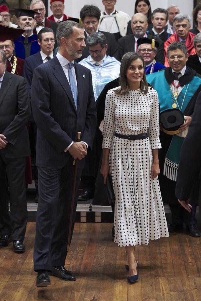 Queen Letizia's Massimo Dutti Midi Dress September 2018