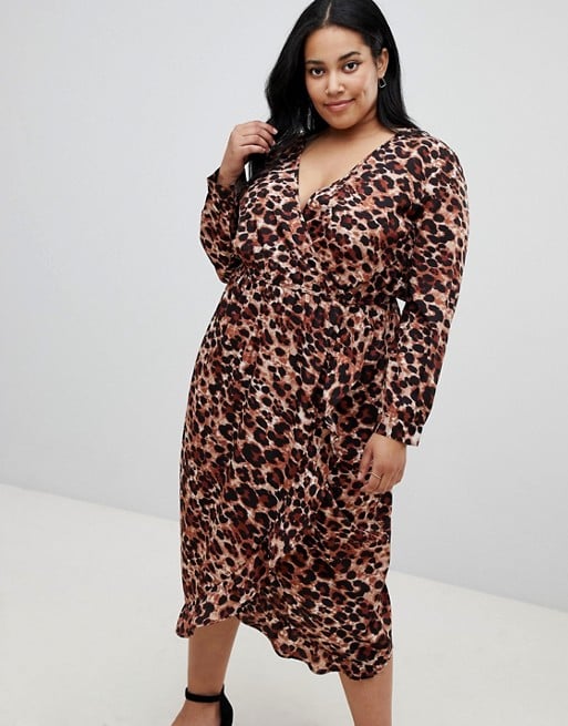 Influence Leopard-Print Midi Dress With Ruffle