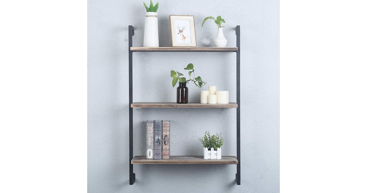 GWH Industrial Metal and Wood Wall Shelf Unit Best Home Decor Under