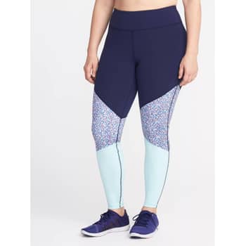 High-Rise Plus-Size Color-Block Compression Leggings