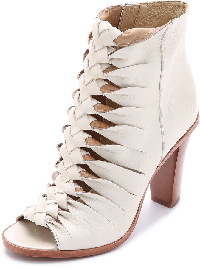 Frye open toe top ankle boots