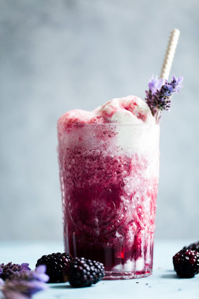 Lavender Earl Grey Blackberry Ice Cream Float