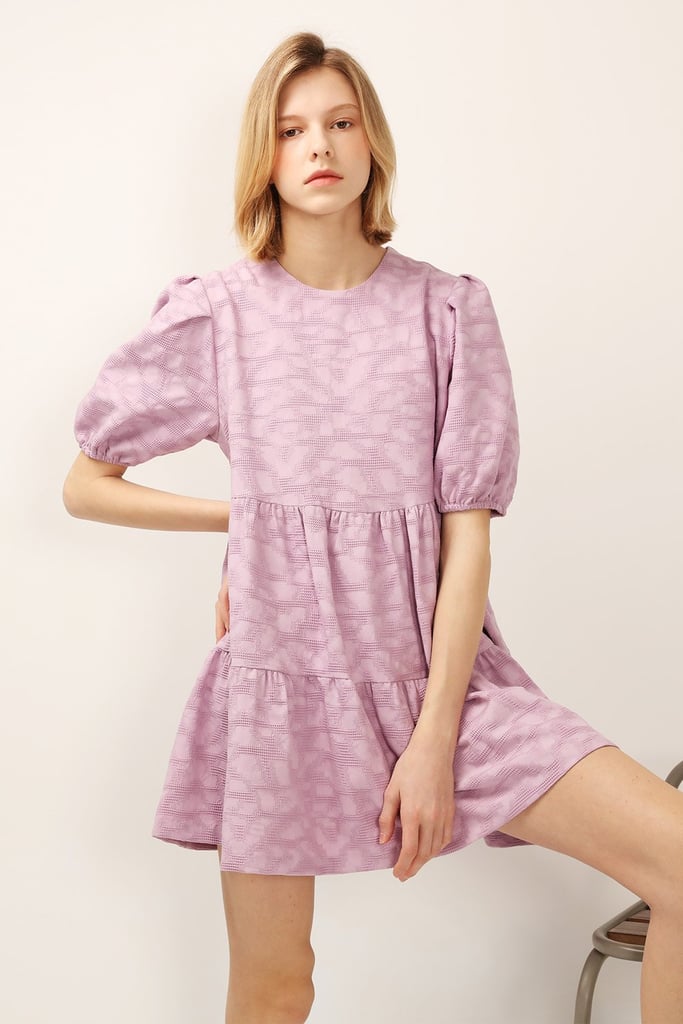 Storets Siena Puff-Sleeve Jacquard Dress