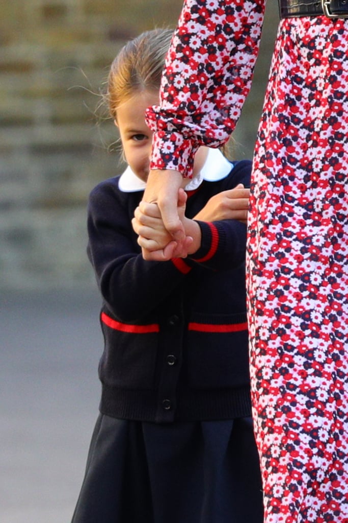 Princess Charlotte Hiding Behind Kate Middleton at School
