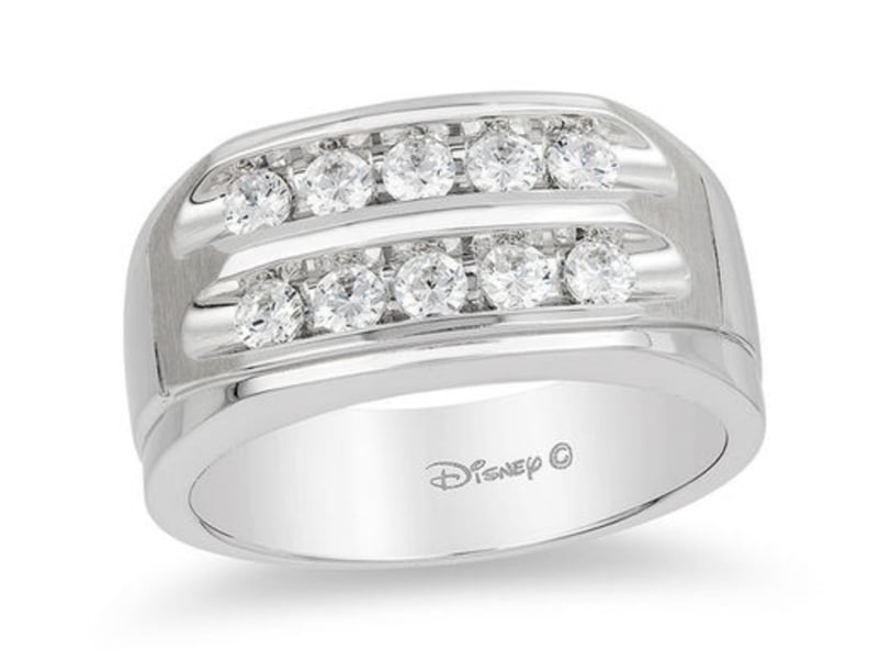 Enchanted Disney Men's Diamond Two Row Wedding Band