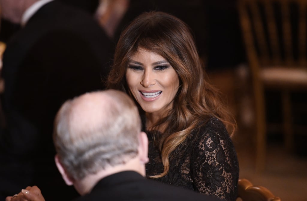 Melania Trump Black Lace Dress Governors' Ball 2018