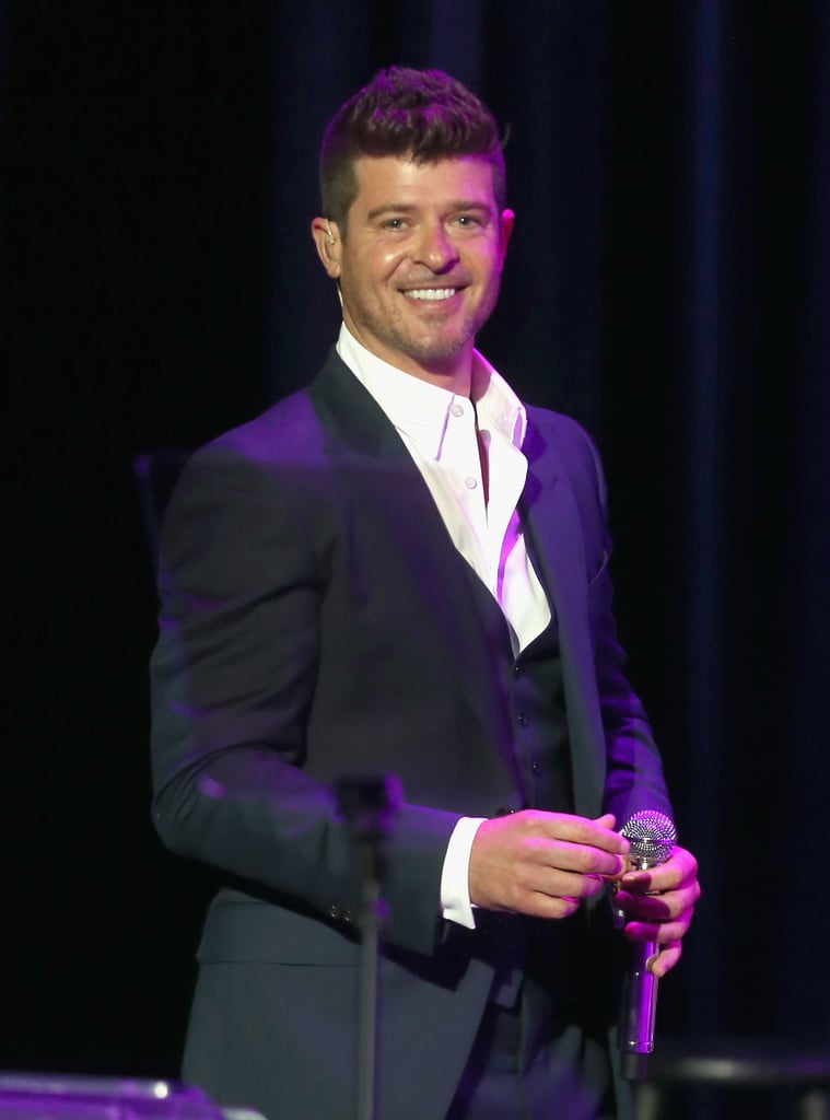 Robin Thicke took the stage at the Grammy Foundation's Legacy Concert.