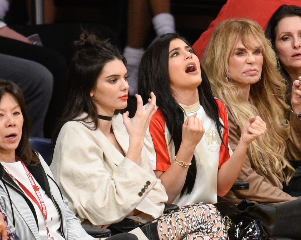 Kendall and Kylie Jenner at the Lakers Game March 2016