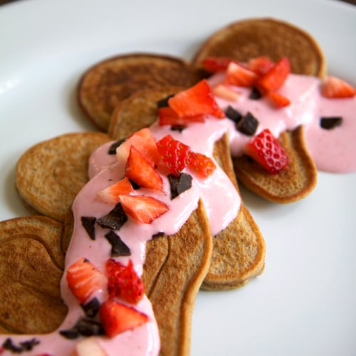 Strawberry Protein Pancakes With Strawberry Cream Sauce Strawberry Protein Pancakes With Strawberry Cream Sauce