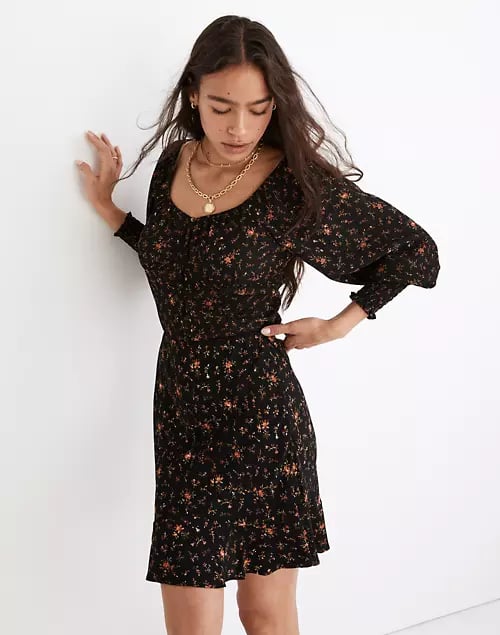 碎花裙:Madewell Flounce-Hem迷你滑裙