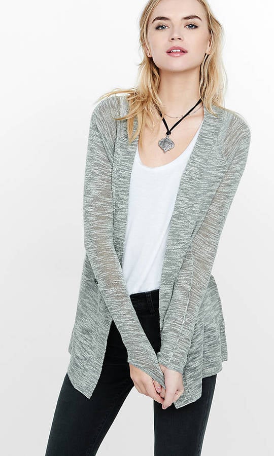 Express Lightweight Marled Rolled Sleeve Cover-Up ($40)