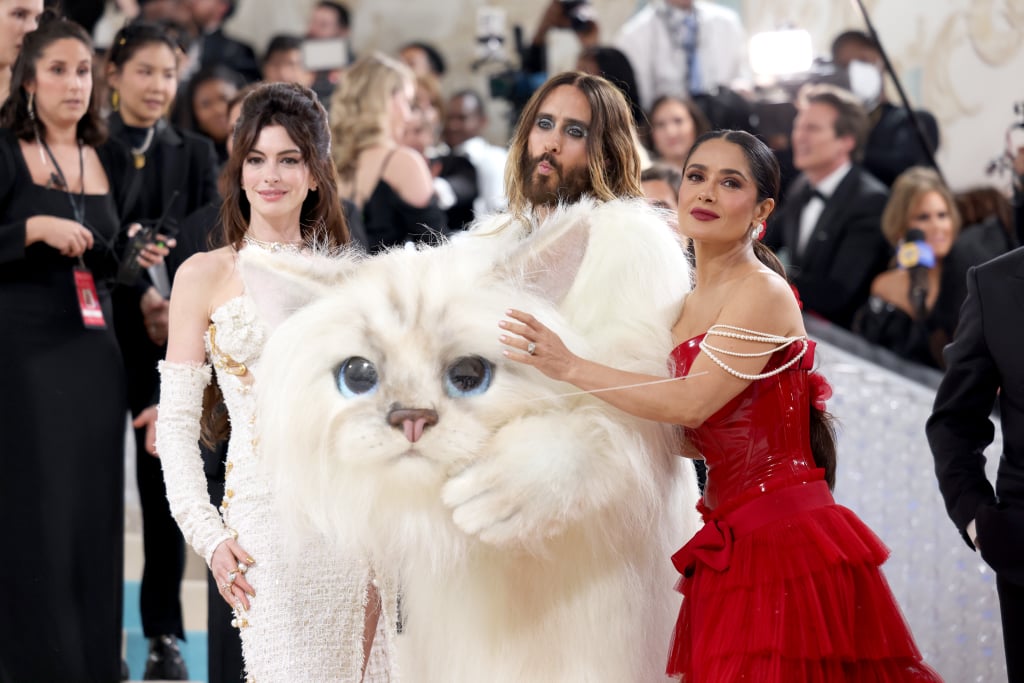 Anne Hathaway, Jared Leto, and Salma Hayek at the 2023 Met Gala