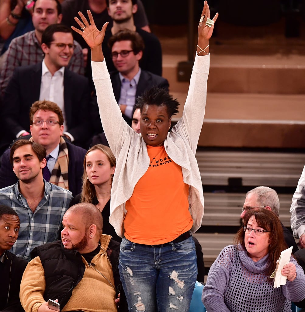 Leslie Jones Cheering at Sports Games Pictures