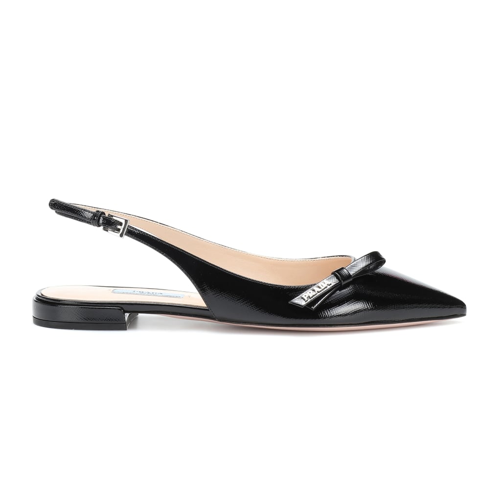 Prada Leather Slingback Ballet Flats