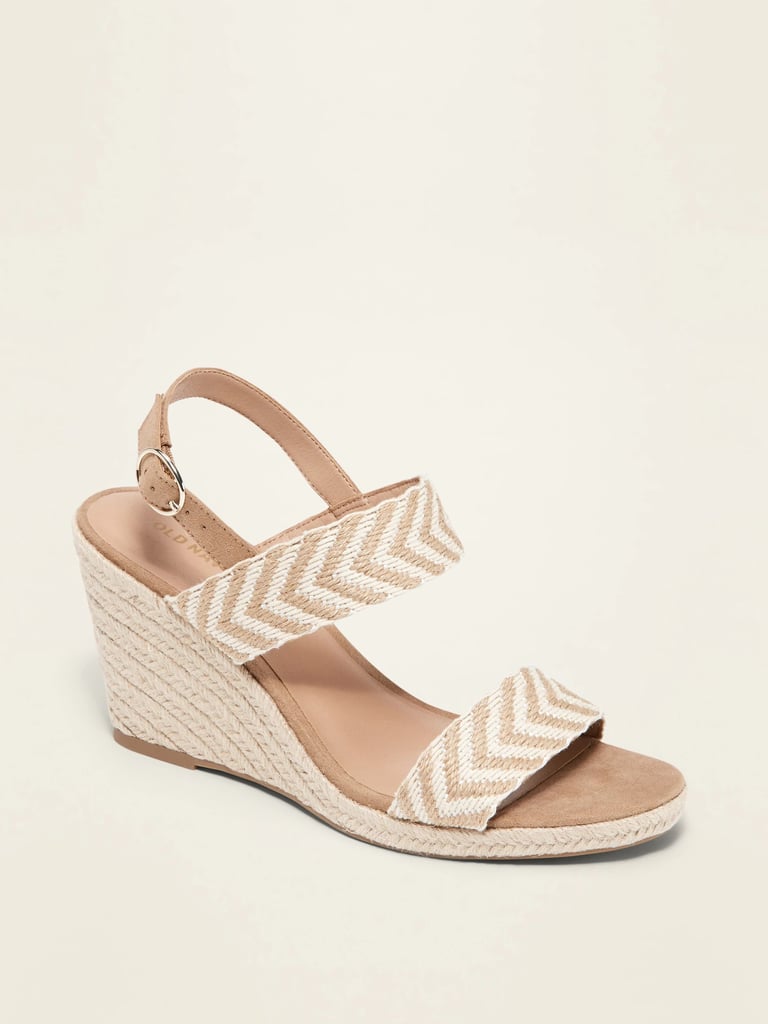 Double-Strap Espadrille Wedge Sandals