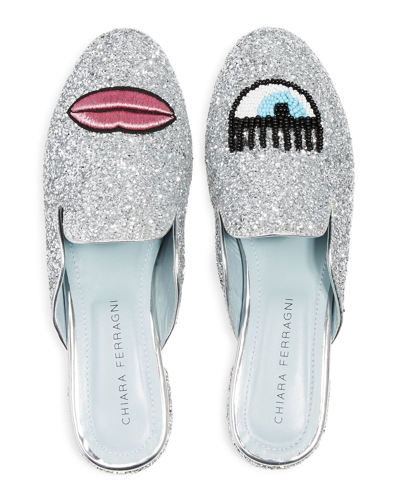 Chiara Ferragni Sabot Embellished Glitter Mule