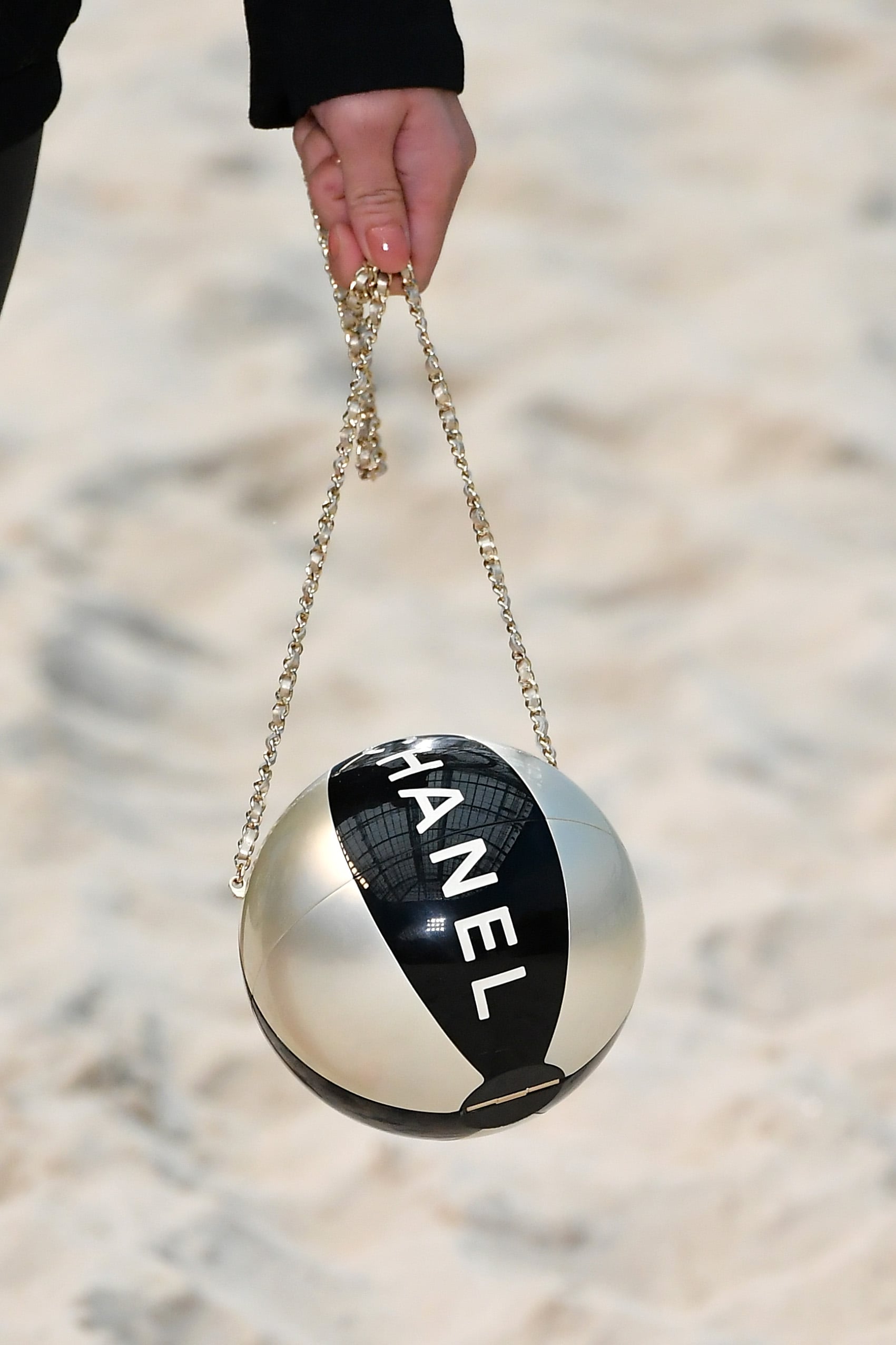 Chanel Paris Coco Sphere Minaudiere Chain Clutch Handbag White Crossbody  2022