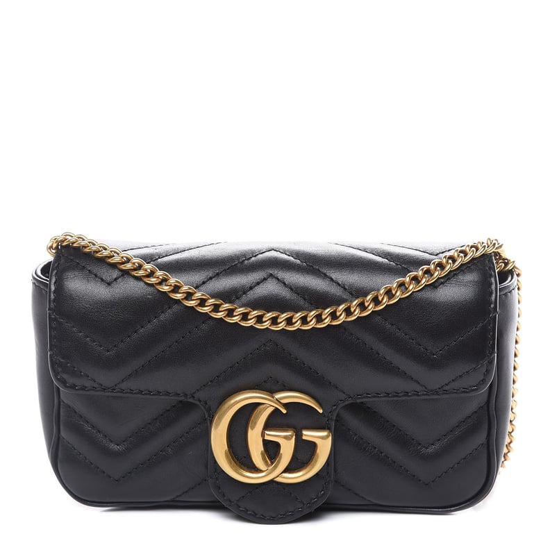 Gucci Calfskin Matelasse Super Mini GG Marmont