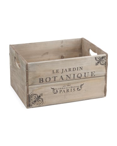 Large Vintage Wood Paris Storage Bin ($17)